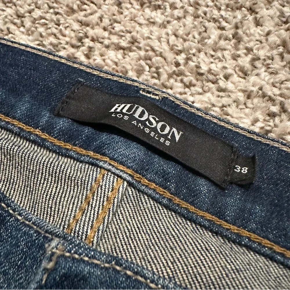 Hudson Men’s Blake Slim Straight Dark Blue Jeans, Size 38x28